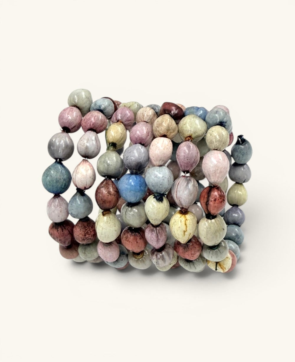 Colorful Job’s Tears Multi-Wrap Memory Bracelet