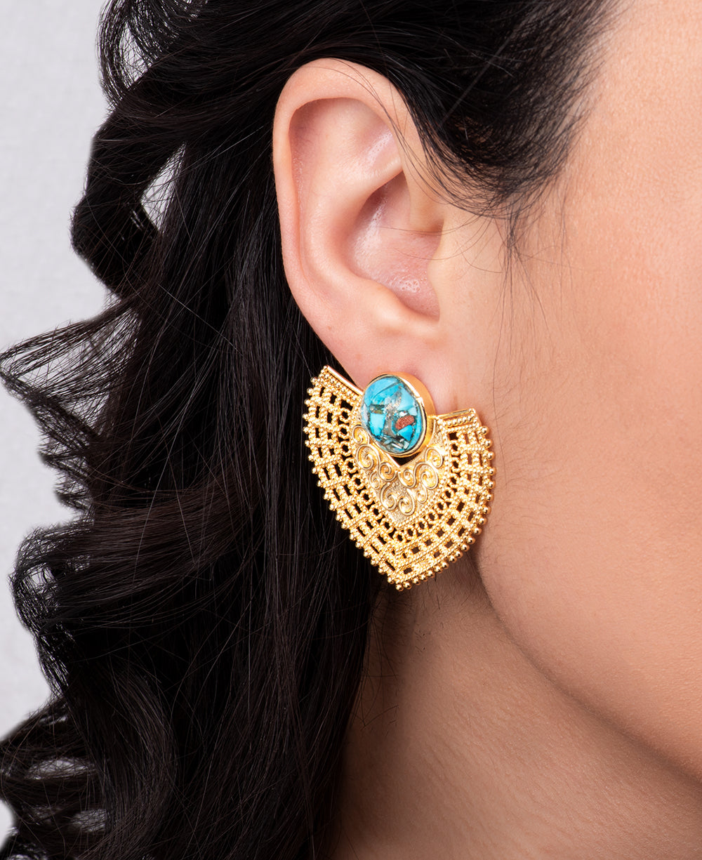 Turquoise Petal Earrings