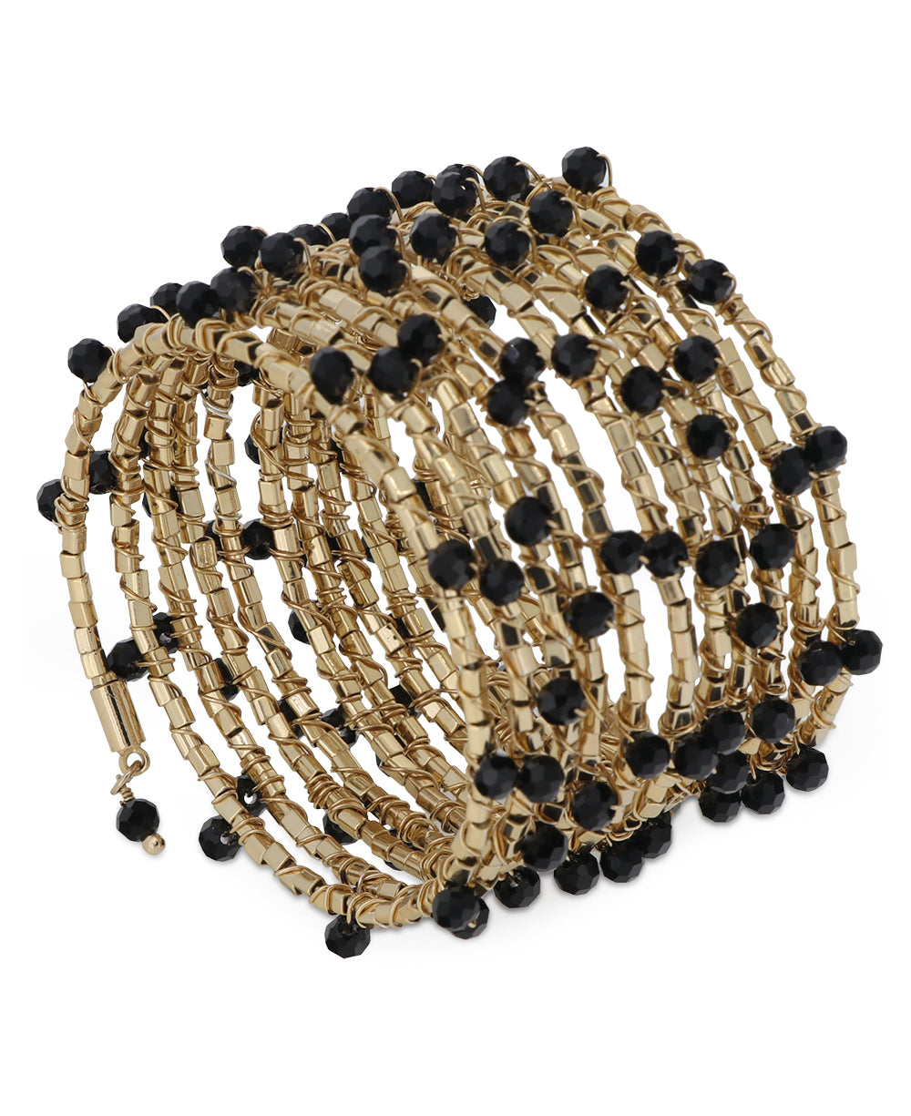 Wrap bracelet with black beads