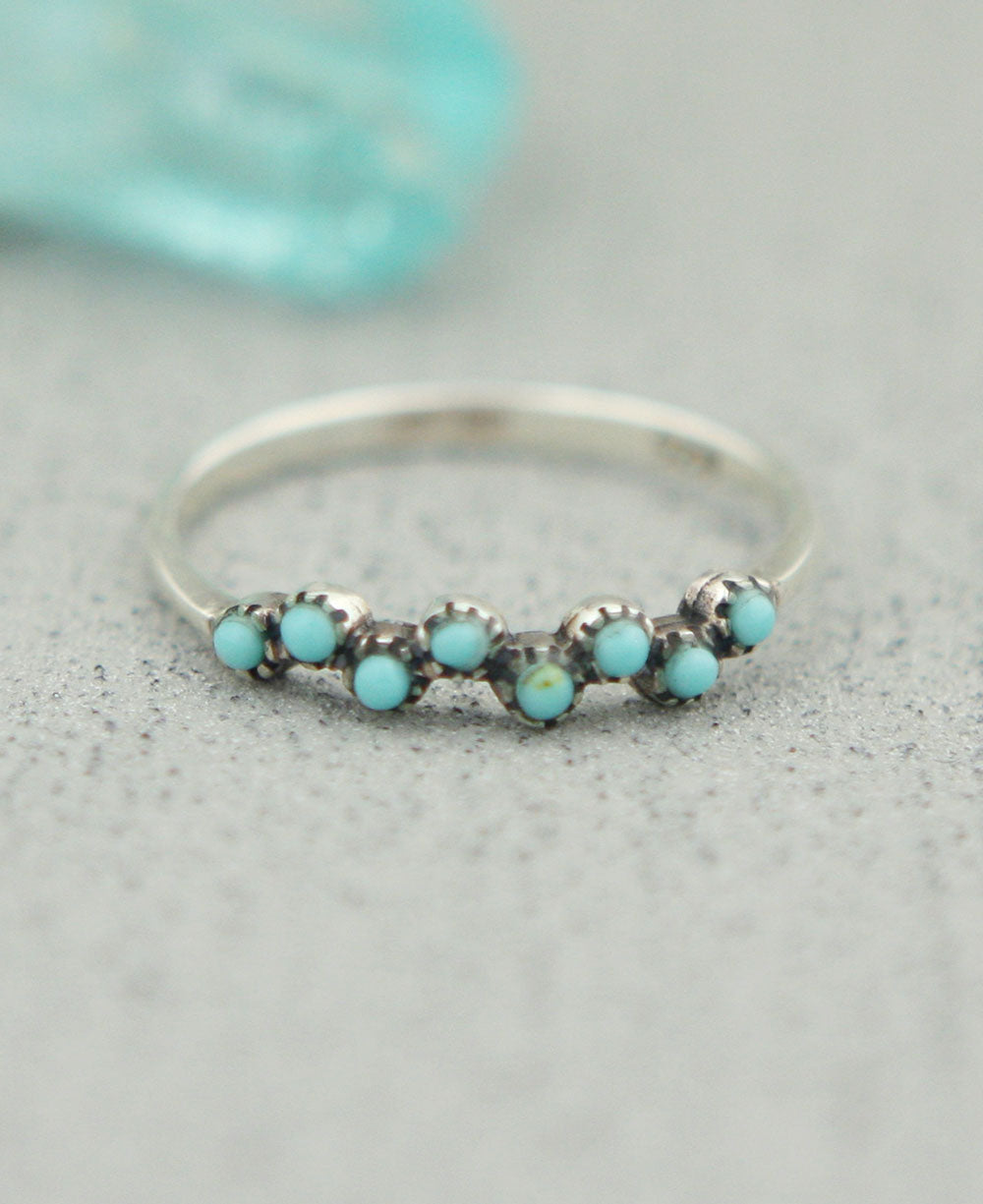 Tiny on sale turquoise ring