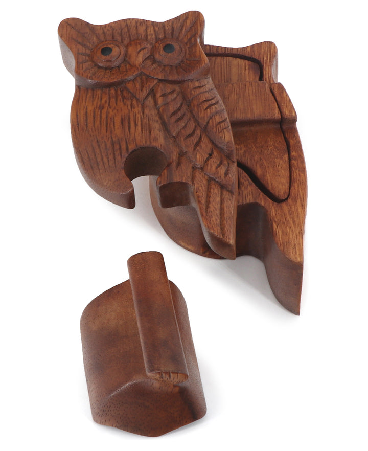 Wooden Owl Puzzle Box, Indonesia