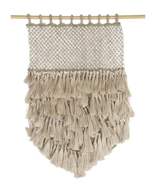 Fair Trade Jute Tassel Macrame Wall Art