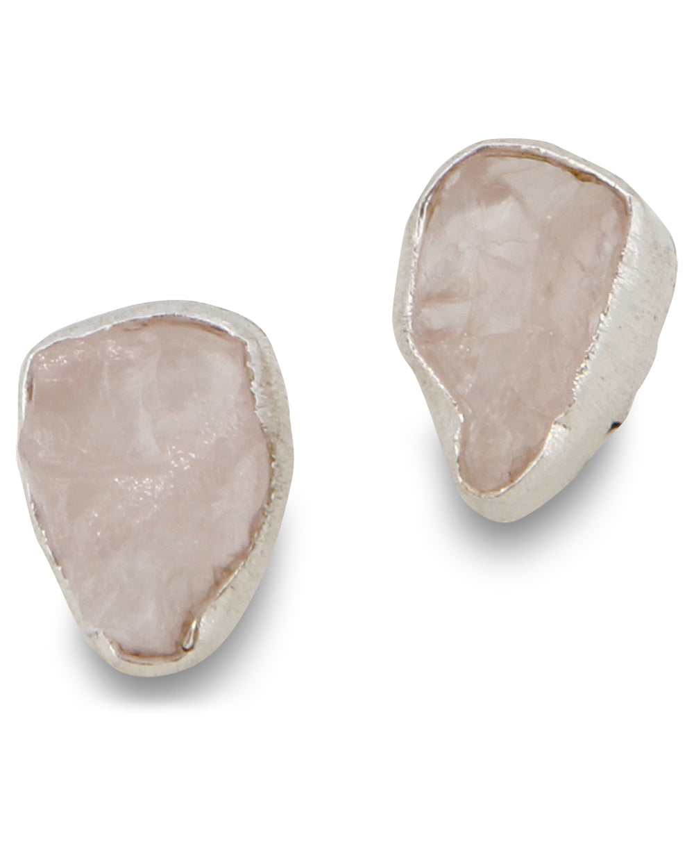 Rose Quartz Stud Earrings
