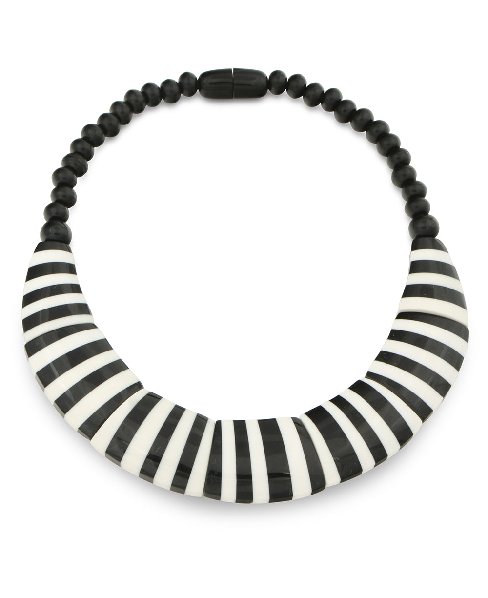 Black and White Bib Necklace