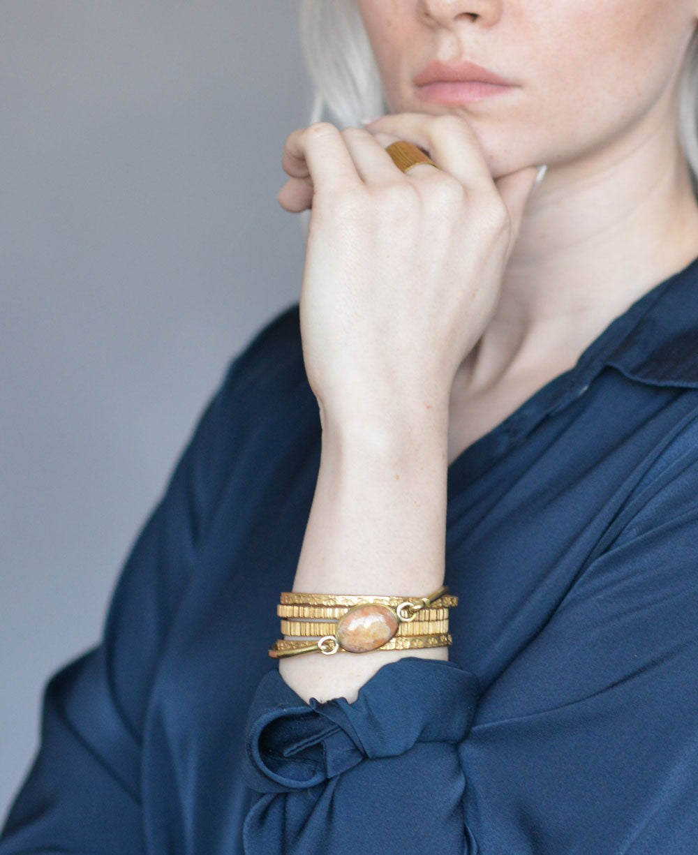 Gemstone Bangle Bracelet