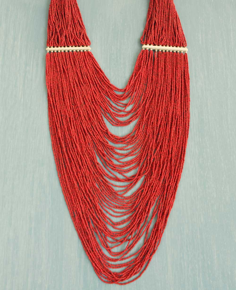Red Bead Statement Necklace