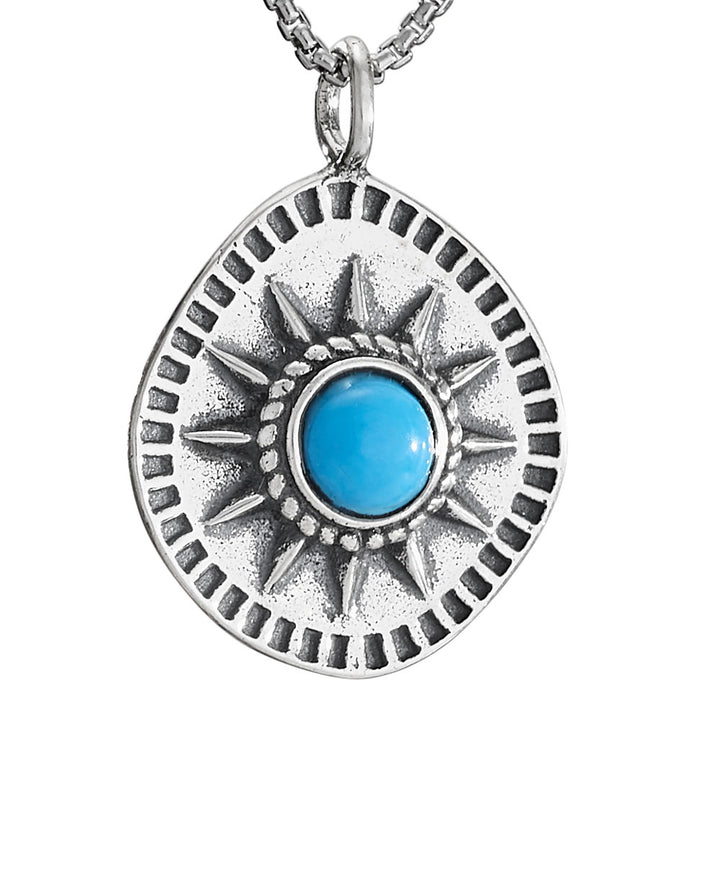 Turquoise Tribal Sun Necklace 