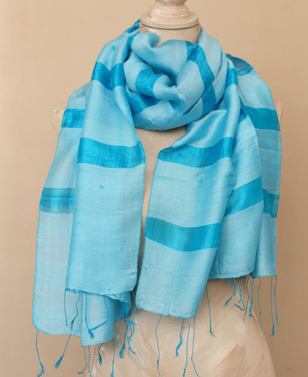 Turquoise Blue Silk Scarf