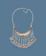 Ethnic-inspired coin fringe necklace from Türkiye