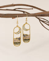 Moonview Crescent & Beaded Field Earrings