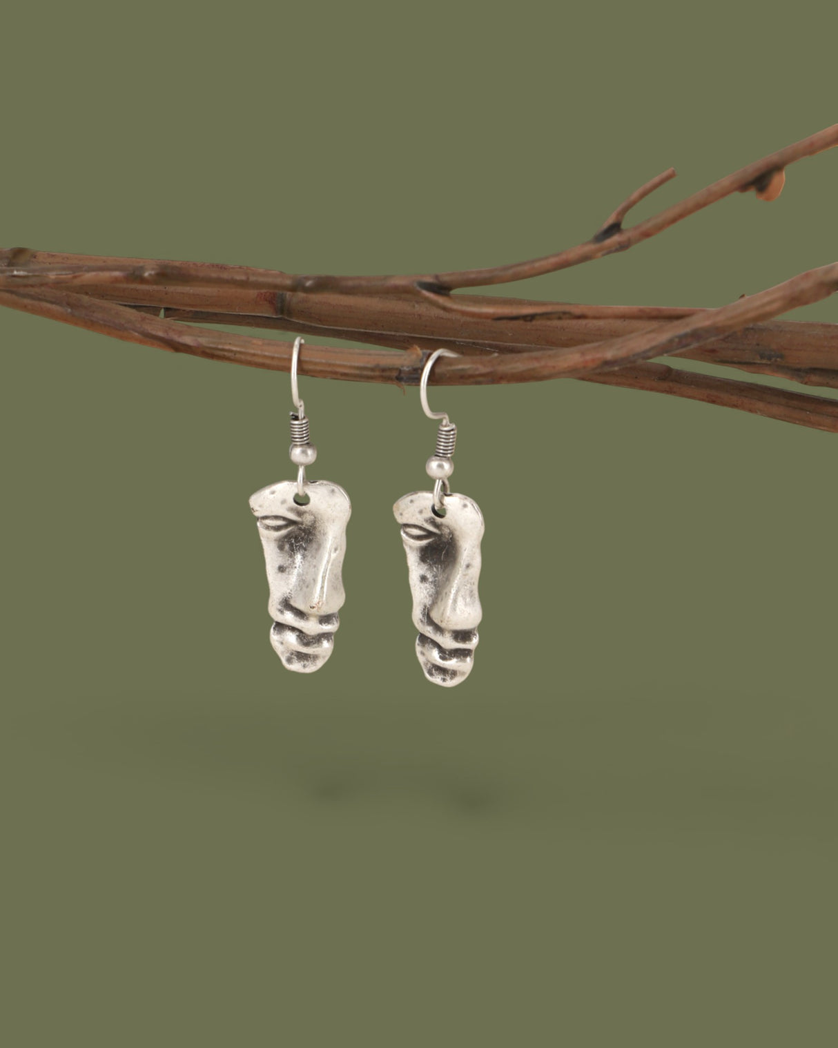 Abstract Faces Petite Dangle Earrings