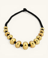 Dark Gold Beaded Statement Choker Necklace