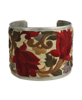 Embroidered Lotus Cuff Bracelet