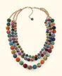 Three-strand Kantha bead necklace in assorted colors

