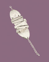  Chunky silver-tone folded panel bracelet
