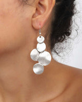 Turkish handcrafted textured metal earrings