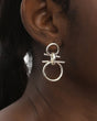  Gold-tone geometric hoop earrings
