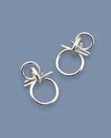  Modern linked drop earrings in silver