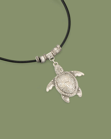  Antique metal sea turtle choker