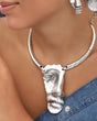  Sculptural abstract face pendant necklace