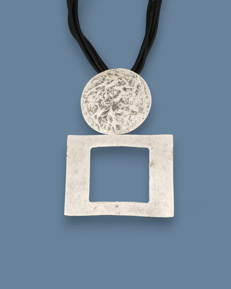 Turkish artisan textured metal necklace