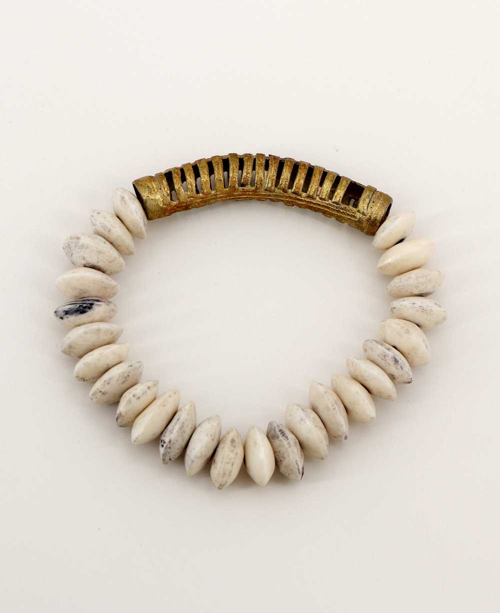 Handmade rustic clay bead bracelet