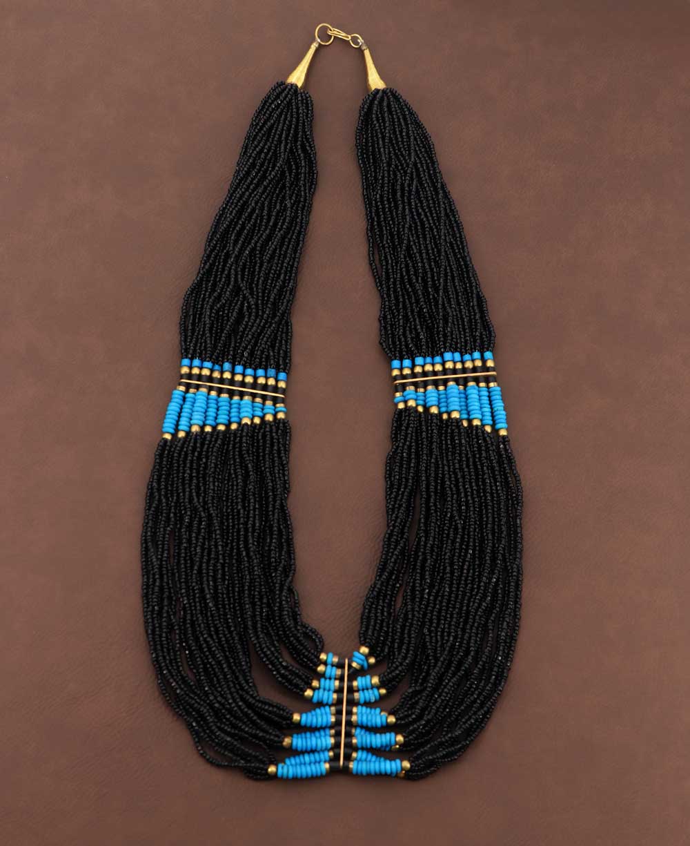 Back and Blue Bead Necklace