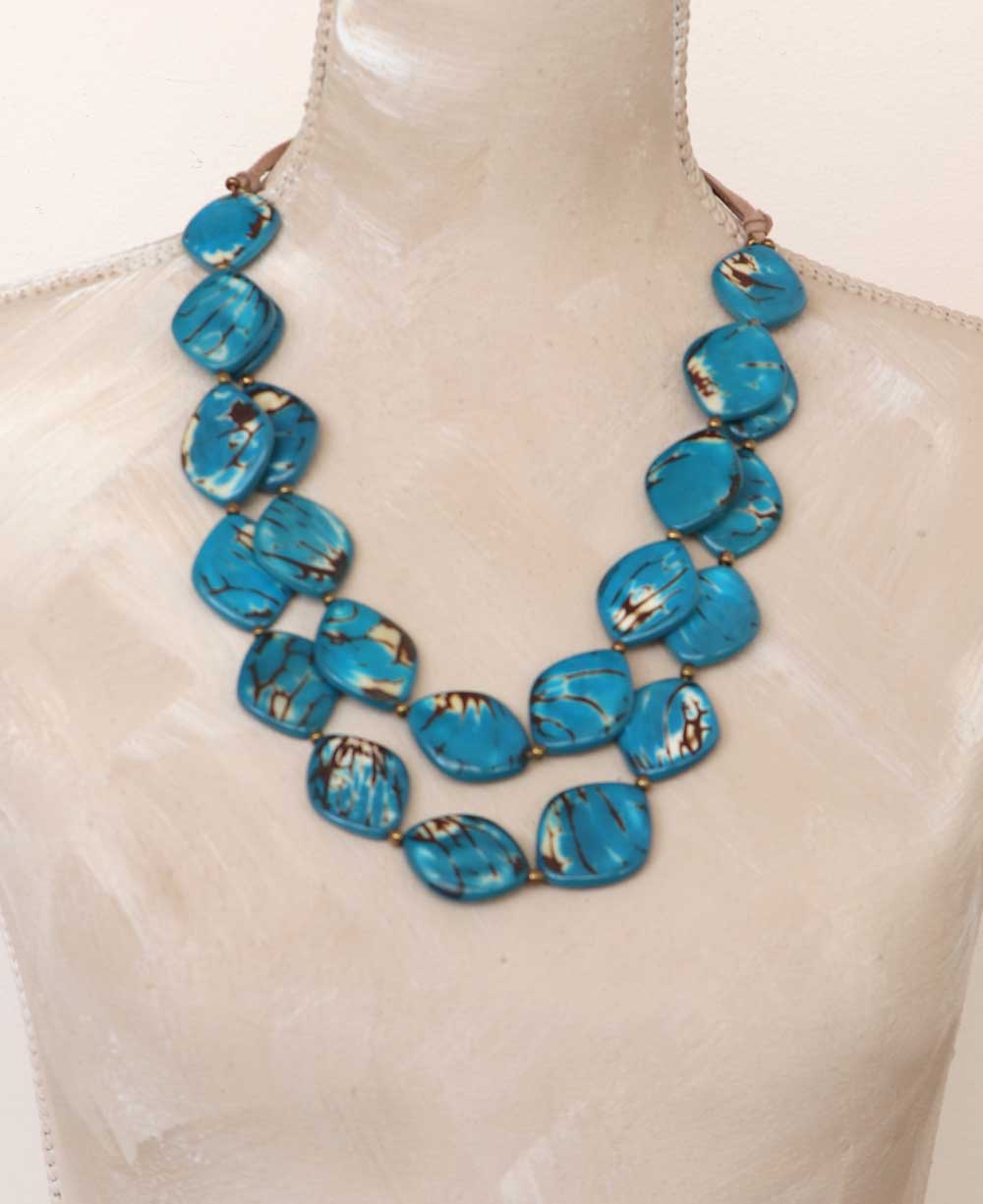 Two-Strand Tagua Disc Necklace