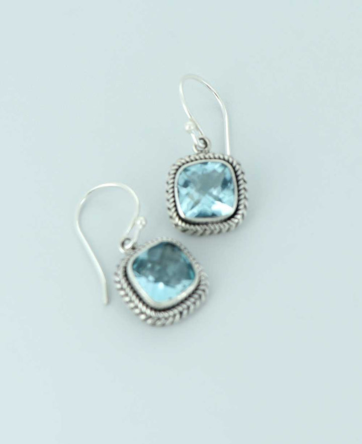 Sterling Silver Blue Topaz Earrings