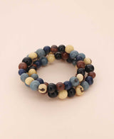 Stretch Bracelets in Blue, Black, Brown, Cream