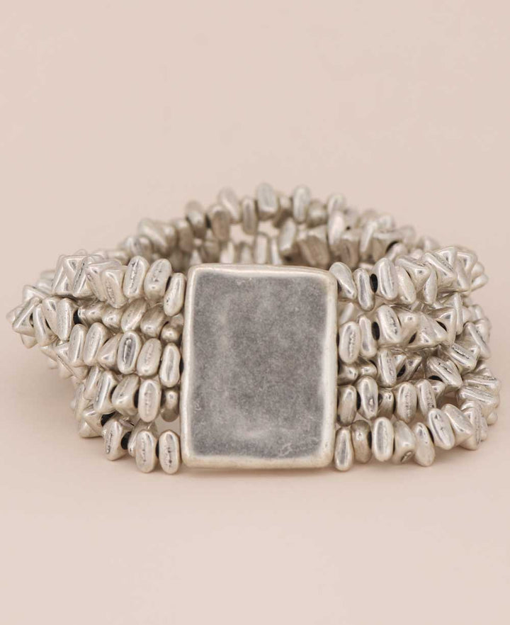 Unique Textured Pewter Bead Bracelet