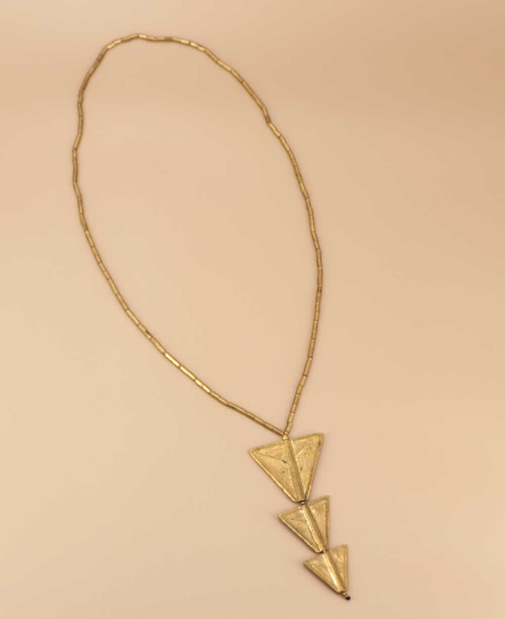 Brass delta pendant Tibetan necklace