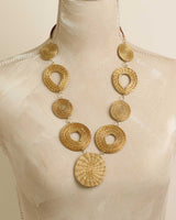 Golden Grass Circle Handwoven Necklace, Brazil