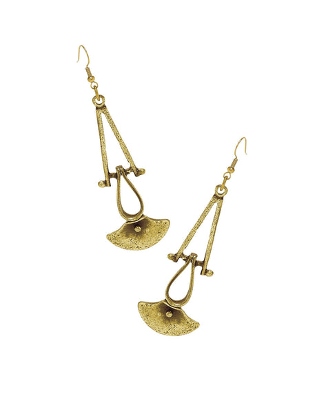 Bronze Fan Geometric Earrings