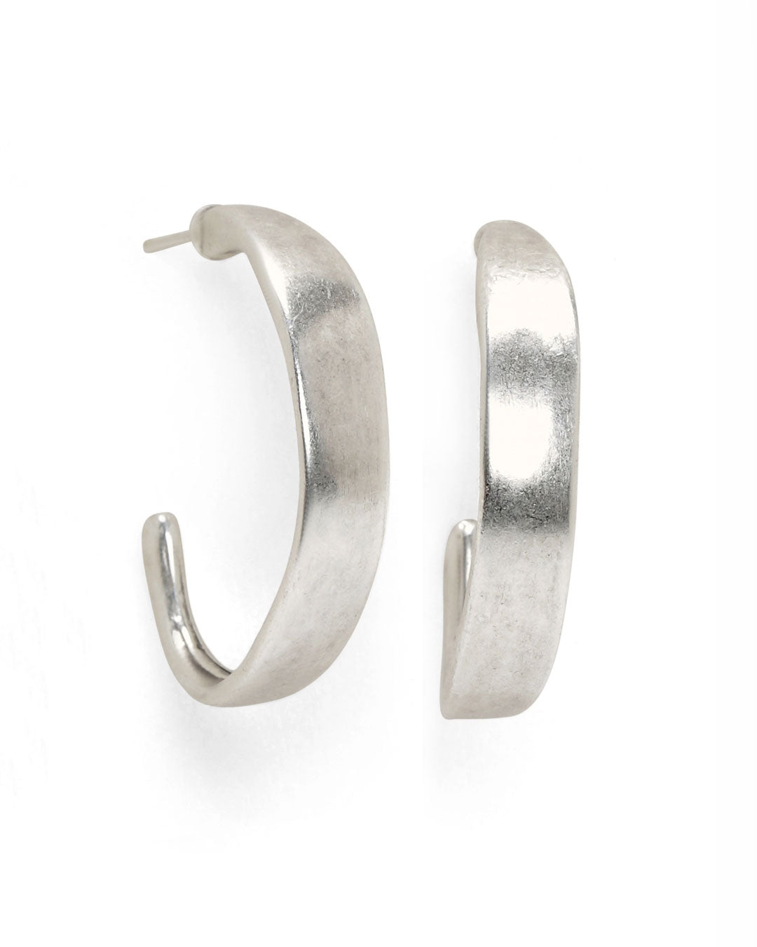 Sculpted Pewter Hoop Earrings