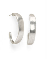 Sculpted Pewter Hoop Earrings