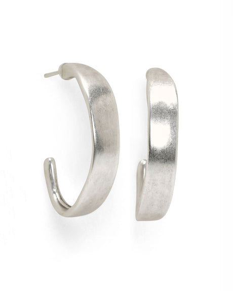 Sculpted Pewter Hoop Earrings