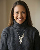 Structured Discs Statement Pewter Necklace