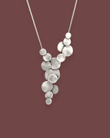 Structured Discs Statement Pewter Necklace
