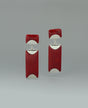 Close-up image of the sterling silver Red Coral earrings