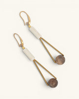 Peach Moonstone & Magnesite Linear Drop Earrings