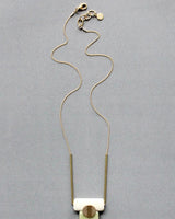 Geometric stone necklace with gold-plated chain