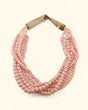 Blush pink layered bone bead necklace