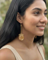 Horn & Brass Dangle Earrings, Kenya