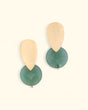 Brushed gold and green aventurine drop earrings