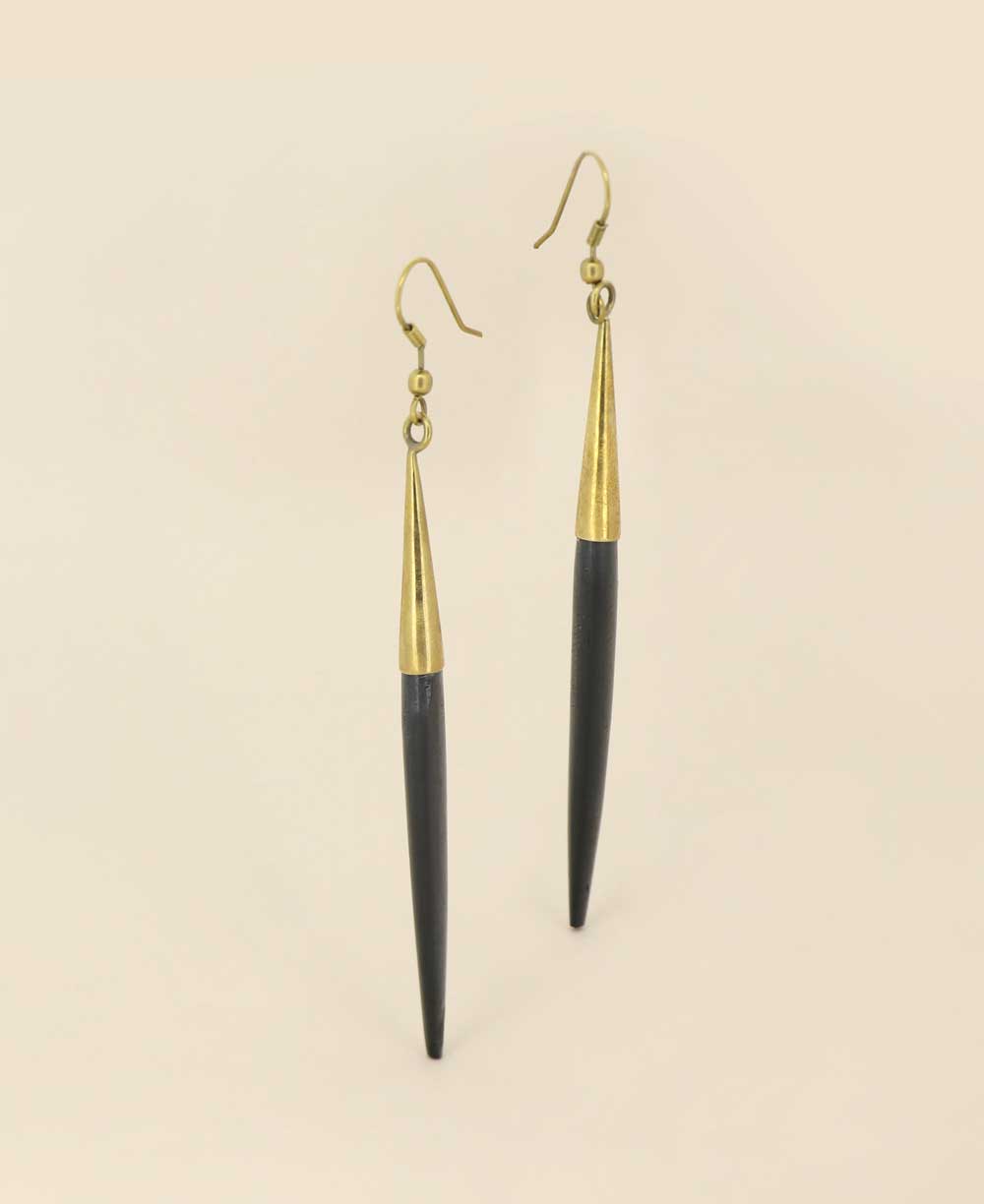 AF-E53 Brown and Brass Earrings