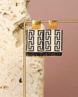 Timeless Geometry – Handwoven Miyuki Fringe Earrings
