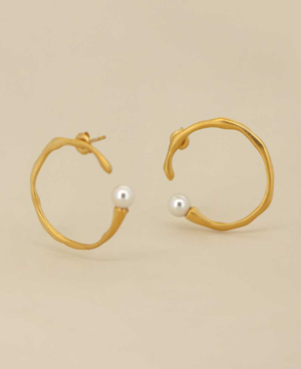 Organic Vine-Inspired Hoop Earrings Front View