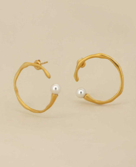 Organic Vine-Inspired Hoop Earrings Front View