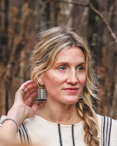Timeless Geometry – Handwoven Miyuki Fringe Earrings